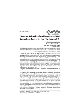 81346. Offer of Schools of Quilombola