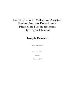 Investigation of Molecular Assisted Recombination Detachment Physics in Fusion Relevant Hydrogen Plasmas