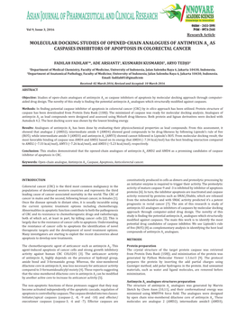 Molecular Docking Studies of Opened-Chain Analogues of Antimycin A3 As Caspases Inhibitors of Apoptosis in Colorectal Cancer