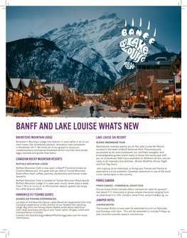 Banff and Lake Louise Whats New