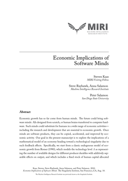 Economic Implications of Software Minds