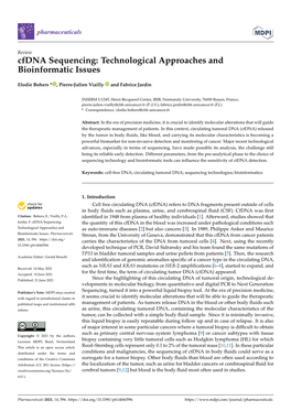 Cfdna Sequencing: Technological Approaches and Bioinformatic Issues