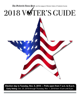 Election Day Is Tuesday, Nov. 6, 2018 — Polls Open from 7 A.M. to 8 P.M. Early Voting: Oct