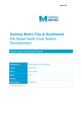 Sydney Metro City & Southwest Pitt Street North Over