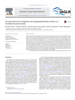 Acoustic Deterrence of Bighead Carp to a Broadband Sound