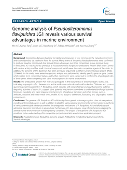 Genome Analysis of Pseudoalteromonas Flavipulchra