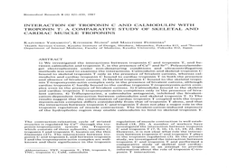 Interaction of Troponin C and Calmodulin Vvith Troponin T: a Comparative Study of Skeletal and Cardiac Muscle Troponins