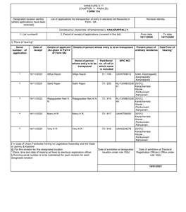 FORM 11A Designated Location Identity