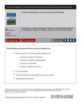 A National Strategy for Advancing Climate Modeling