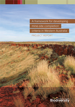 A Framework for Developing Mine-Site Completion Criteria in Western Australia