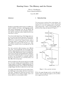 Booting Linux: the History and the Future Werner Almesberger Werner