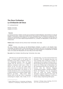 The Oxus Civilization La Civilización Del Oxus