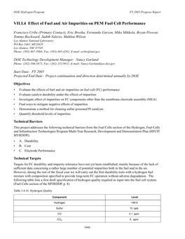 Effect of Fuel and Air Impurities on PEM Fuel Cell Performance