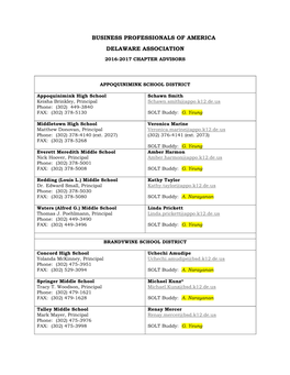 Business Professionals of America Delaware Association