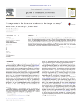 Price Dynamics in the Belarusian Black Market for Foreign Exchange☆