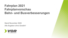 Fahrplan 2021 Fahrplanvorschau Bahn- Und Busverbesserungen