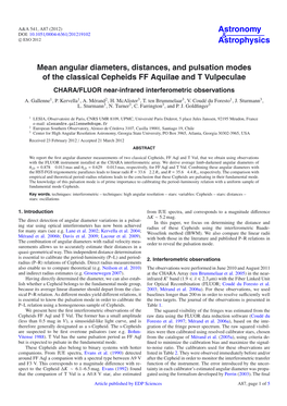 Mean Angular Diameters, Distances, and Pulsation Modes of the Classical Cepheids FF Aquilae and T Vulpeculae CHARA/FLUOR Near-Infrared Interferometric Observations A