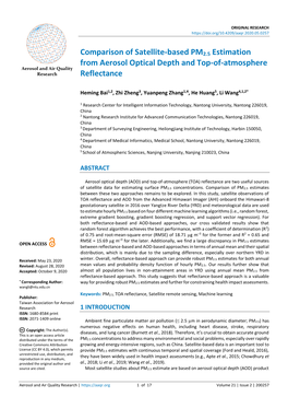 Comparison of Satellite-Based PM2. 5 Estimation from Aerosol Optical