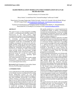 Radio Propagation Modelling for Coordination of Lunar Micro-Rovers