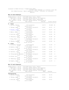 2011 09:41 PM 2011 NCAA Division 1 Men's Swimming & Diving - 3/24/2011 to 3/26/2011 Results
