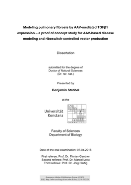 Modeling Pulmonary Fibrosis by AAV-Mediated Tgfβ1 Expression – a Proof of Concept Study for AAV-Based Disease Modeling and Riboswitch-Controlled Vector Production