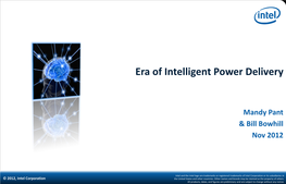 Era of Intelligent Power Delivery