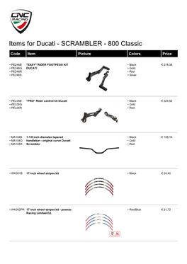 Items for Ducati - SCRAMBLER - 800 Classic