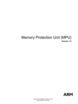 Memory Protection Unit (MPU) Version 1.0