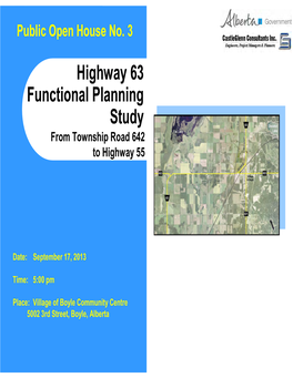 Highway 63 Functional Planning Study from Township Road 642 to Highway 55