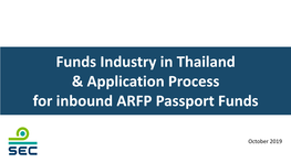 Funds Industry in Thailand & Application Process for Inbound