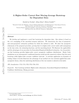 Arxiv:2001.04867V1 [Stat.ME] 14 Jan 2020