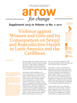 Violence Against Women and Girls and Its Consequences on Sexual