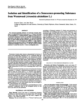 Isolation and Identification of a Senescence-Promoting Substance