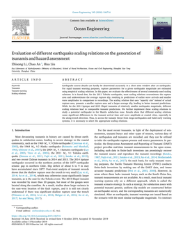 Evaluation of Different Earthquake Scaling Relations on the Generation