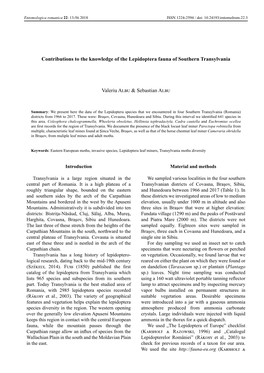 Contributions to the Knowledge of the Lepidoptera Fauna of Southern Transylvania