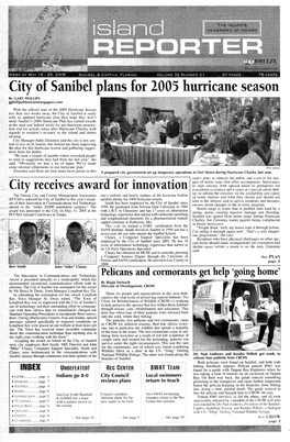 City of Sanibel Plans for 2005 Hurricane Season by GARY PHILLIPS Gphillips@Breezenewspapers.Com