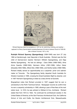 Rudolph Richard Spanney (Spangenberg) (1884-1948) Was Born 27 July 1884 at Hansborough, Near Kapunda in South Australia