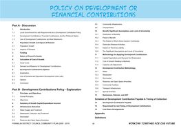 Policy on Development Or Financial Contributions