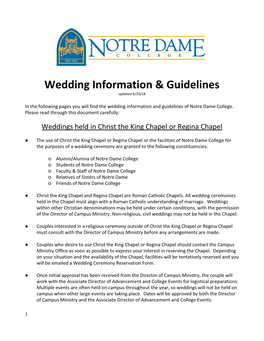 Wedding Information & Guidelines