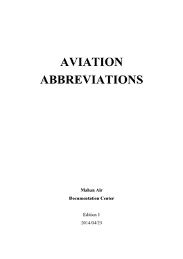 Aviation Abbreviations