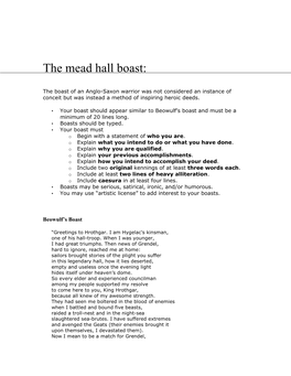 The Mead Hall Boast