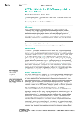 COVID-19 Coinfection with Mucormycosis in a Diabetic Patient