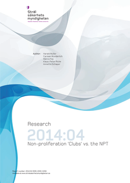 Non-Proliferation ‘Clubs’ Vs