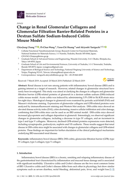 Change in Renal Glomerular Collagens and Glomerular Filtration Barrier-Related Proteins in a Dextran Sulfate Sodium-Induced Colitis Mouse Model