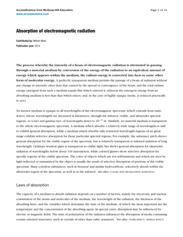 Absorption of Electromagnetic Radiation