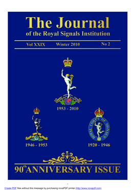 The Journal of the Royal Signals Institution Vol.29, No.2, Winter 2010