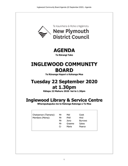 Agenda Inglewood Community Board