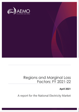 Regions and Marginal Loss Factors: FY 2021-22