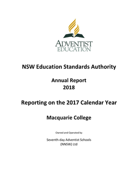 NSW Education Standards Authority Reporting on the 2017 Calendar Year