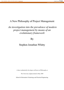 An Investigation Into the Prevalence of Modern Project Management by Means of an Evolutionary Framework